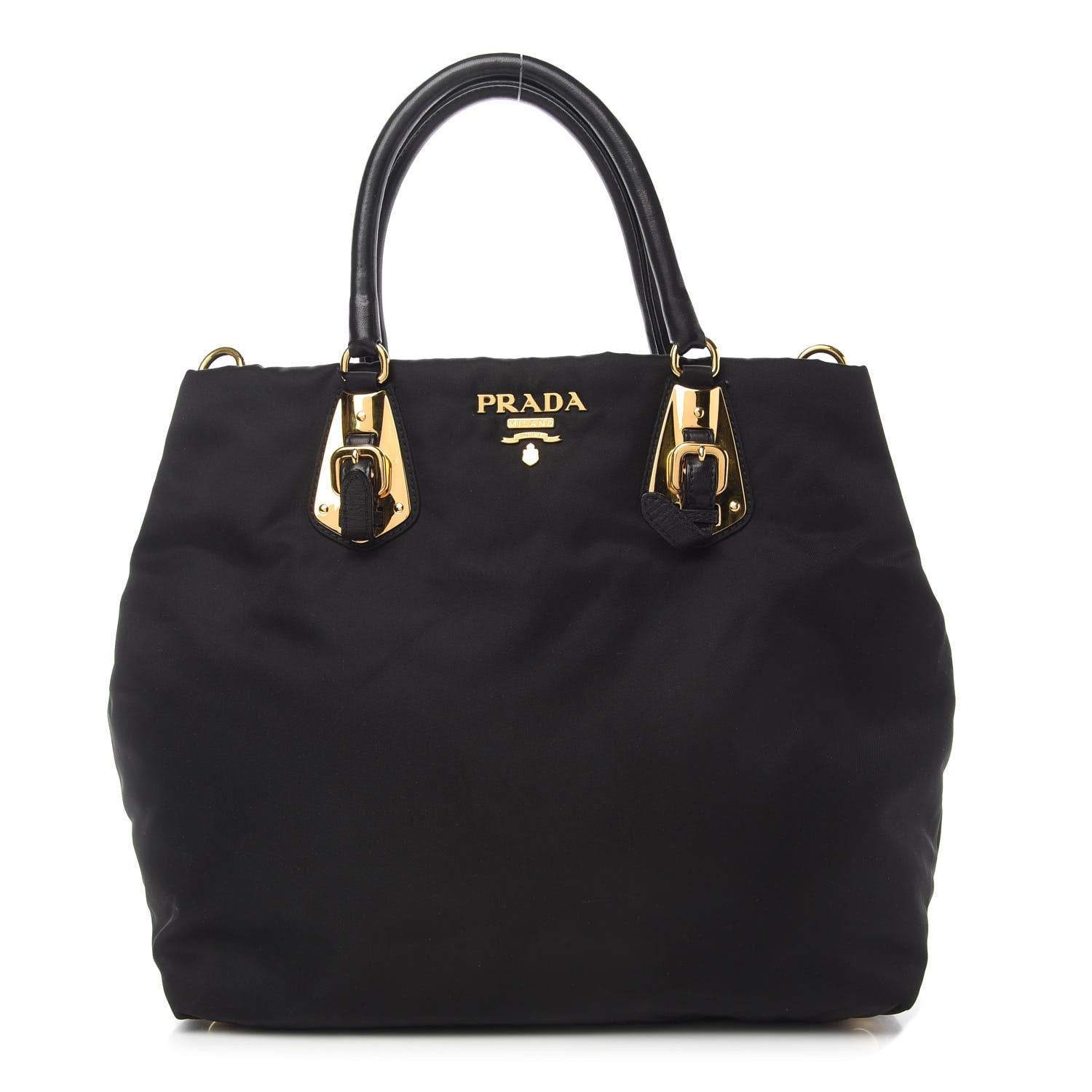 Prada Tessuto Nylon Soft Calf Tote Black 1 of 12