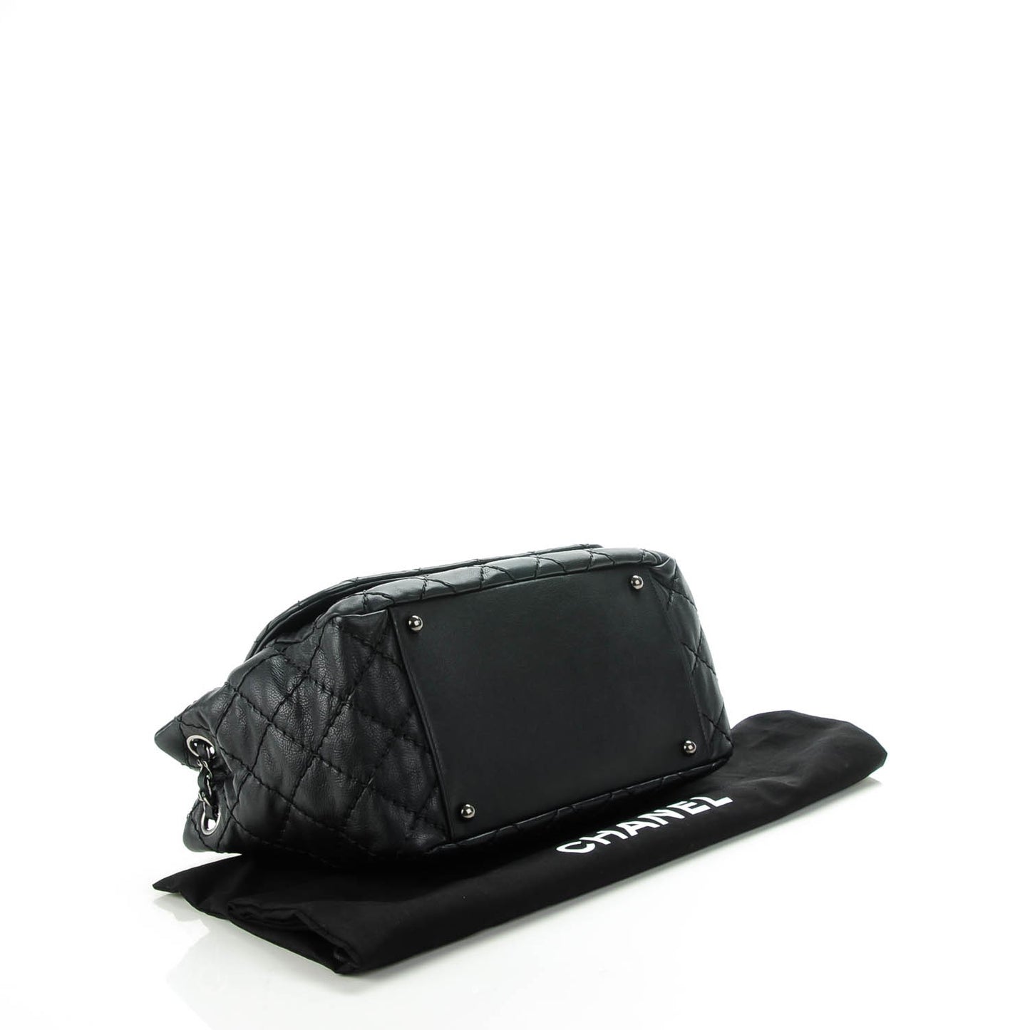 Calfskin Ultimate Stitch Accordion Flap Black