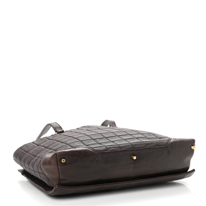 Chanel Canvas Calfskin Chocolate Bar Quilted CC Shoulder Bag Dark Brown 4 of 15