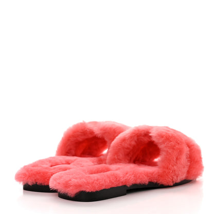 Hermes Woolskin Oran Sandals 36 Rose Du Desert 4 of 8