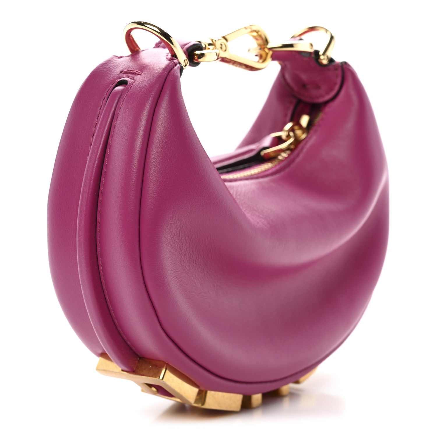 Fendi Vitello Grace New Matte Nano Fendigraphy Hobo Charm Ciclamino Pilar 3 of 11
