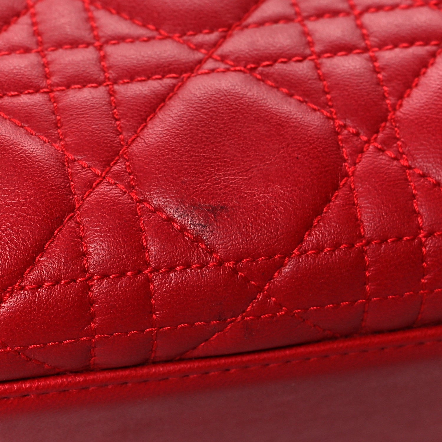 Christian Dior Lambskin Cannage Medium Lady Dior Red 12 of 14
