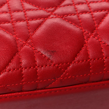 Christian Dior Lambskin Cannage Medium Lady Dior Red 12 of 14