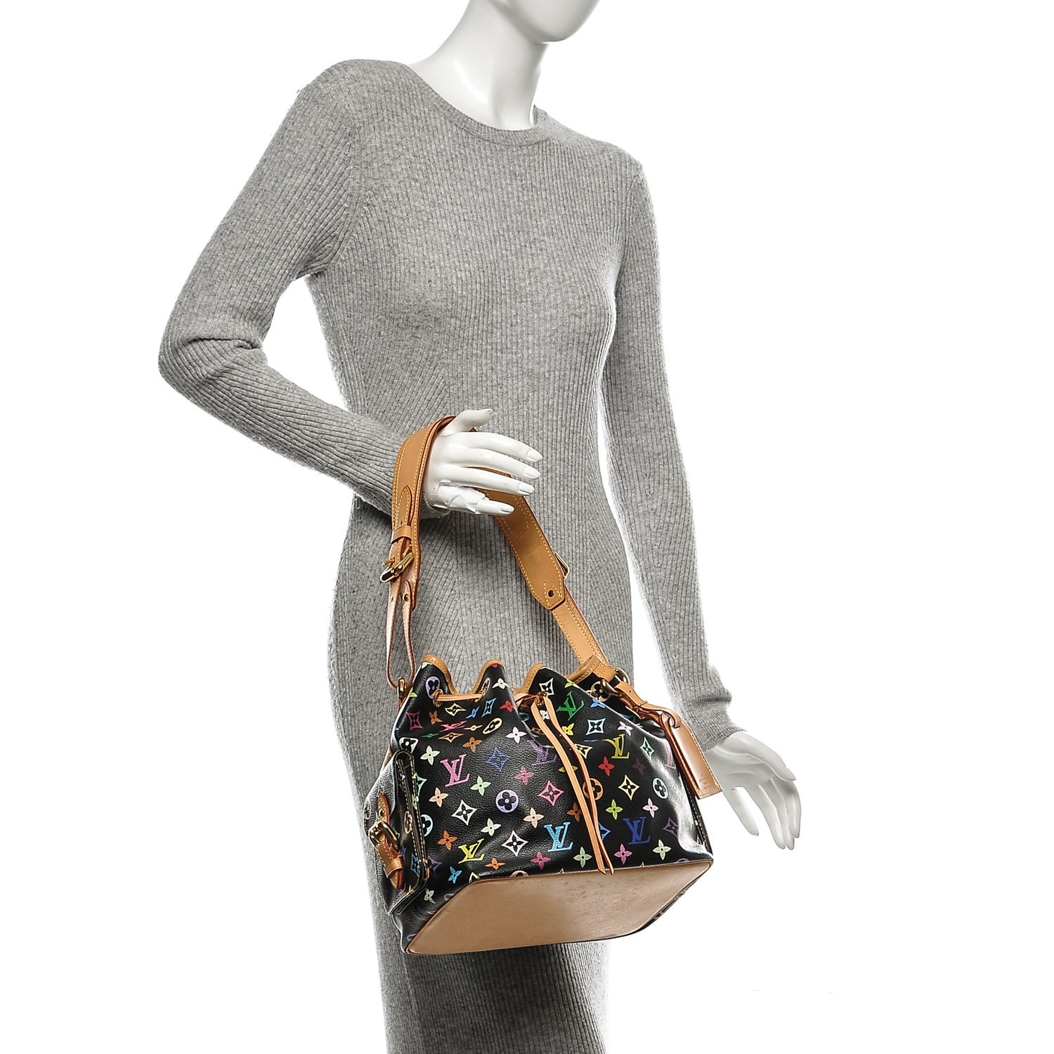 Louis Vuitton Monogram Multicolor Petit Noe Black 2 of 7