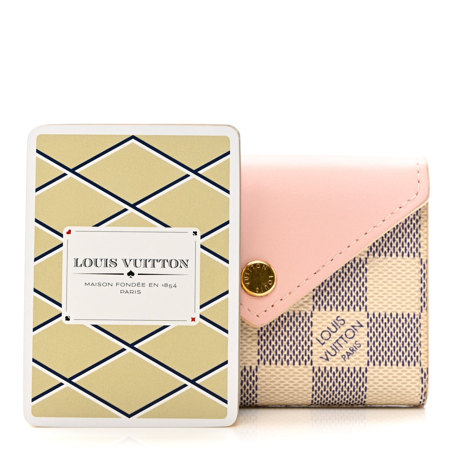 Damier Azur Arsene Playing Cards Pouch Rose Ballerine