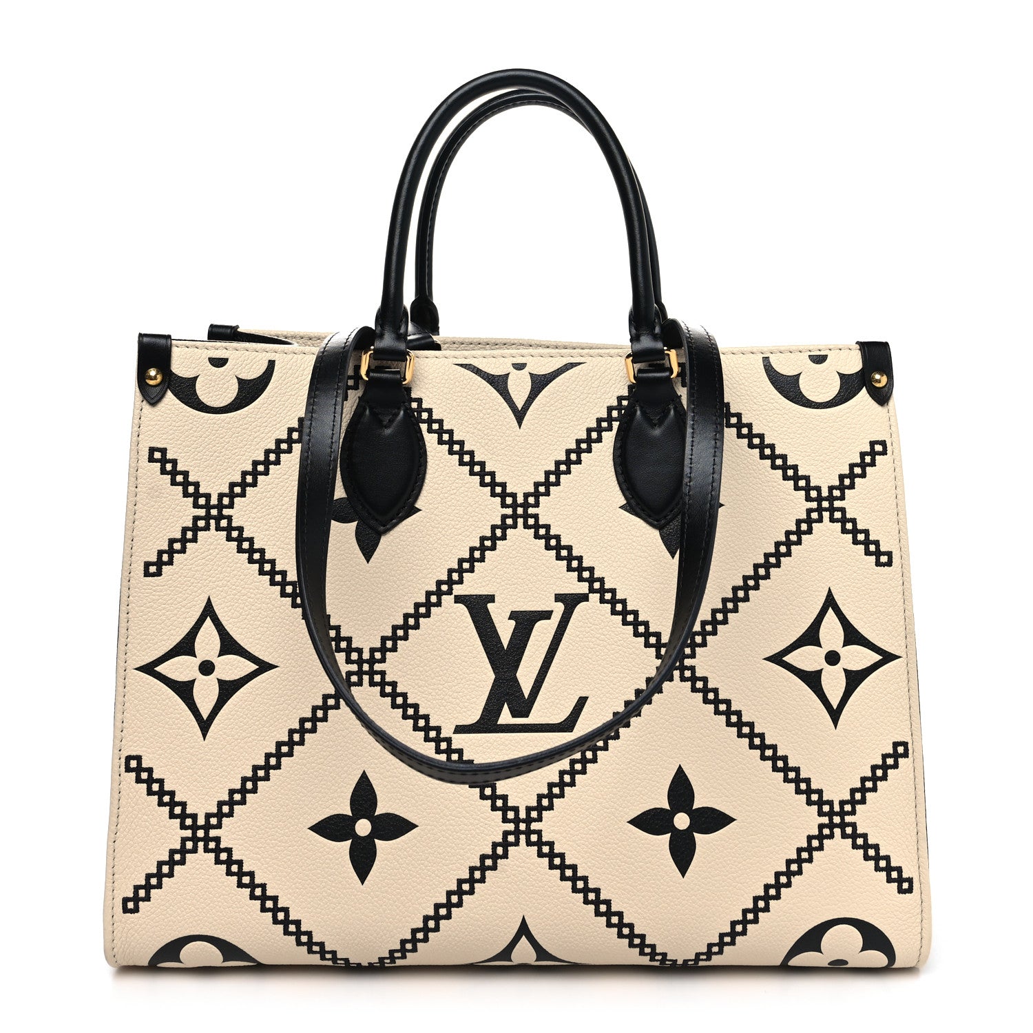Louis Vuitton Empreinte Monogram Giant Broderies Onthego MM Cream Black 1 of 11