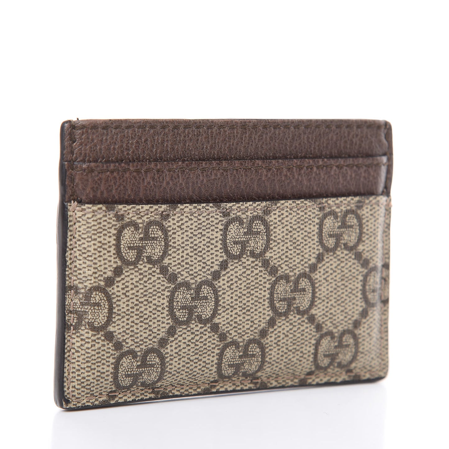 GG Supreme Monogram Ophidia Card Holder Brown