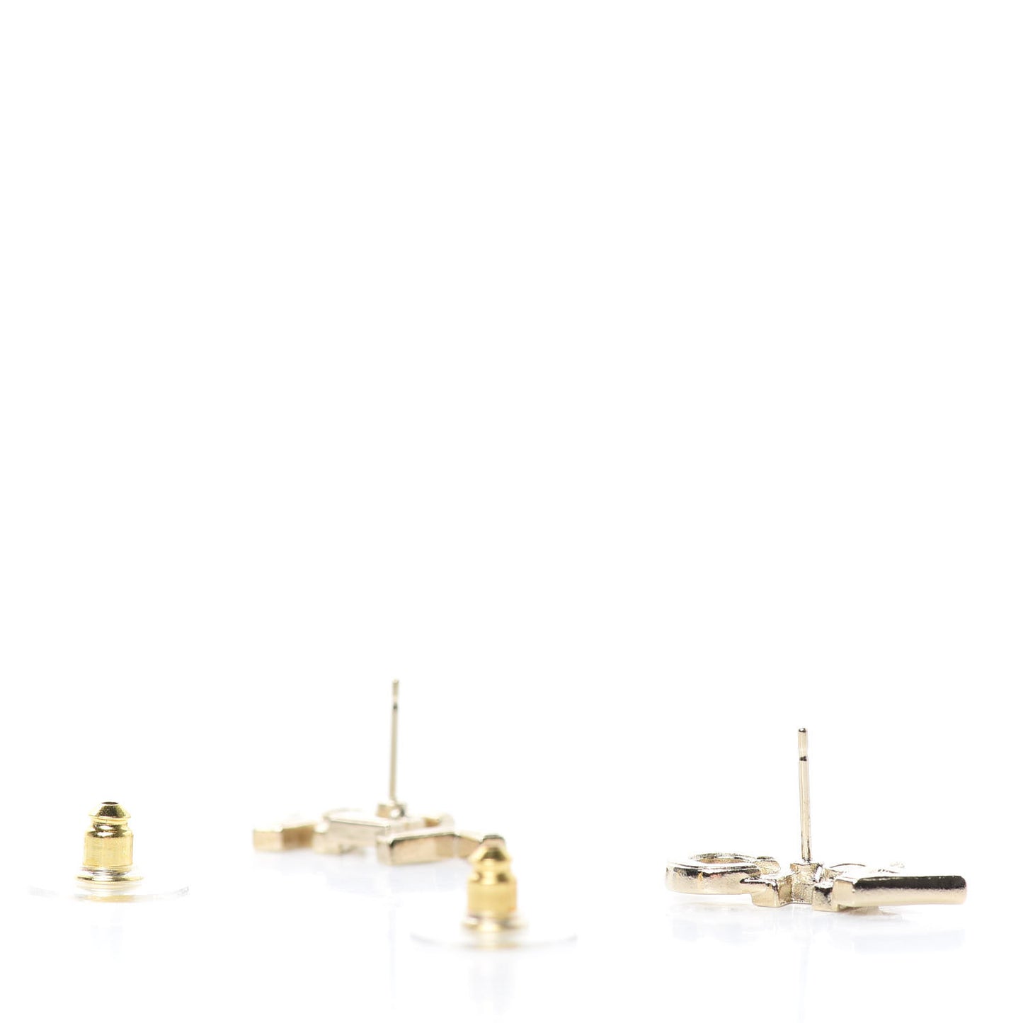 Crystal Pearl Signature Stud Earrings Gold