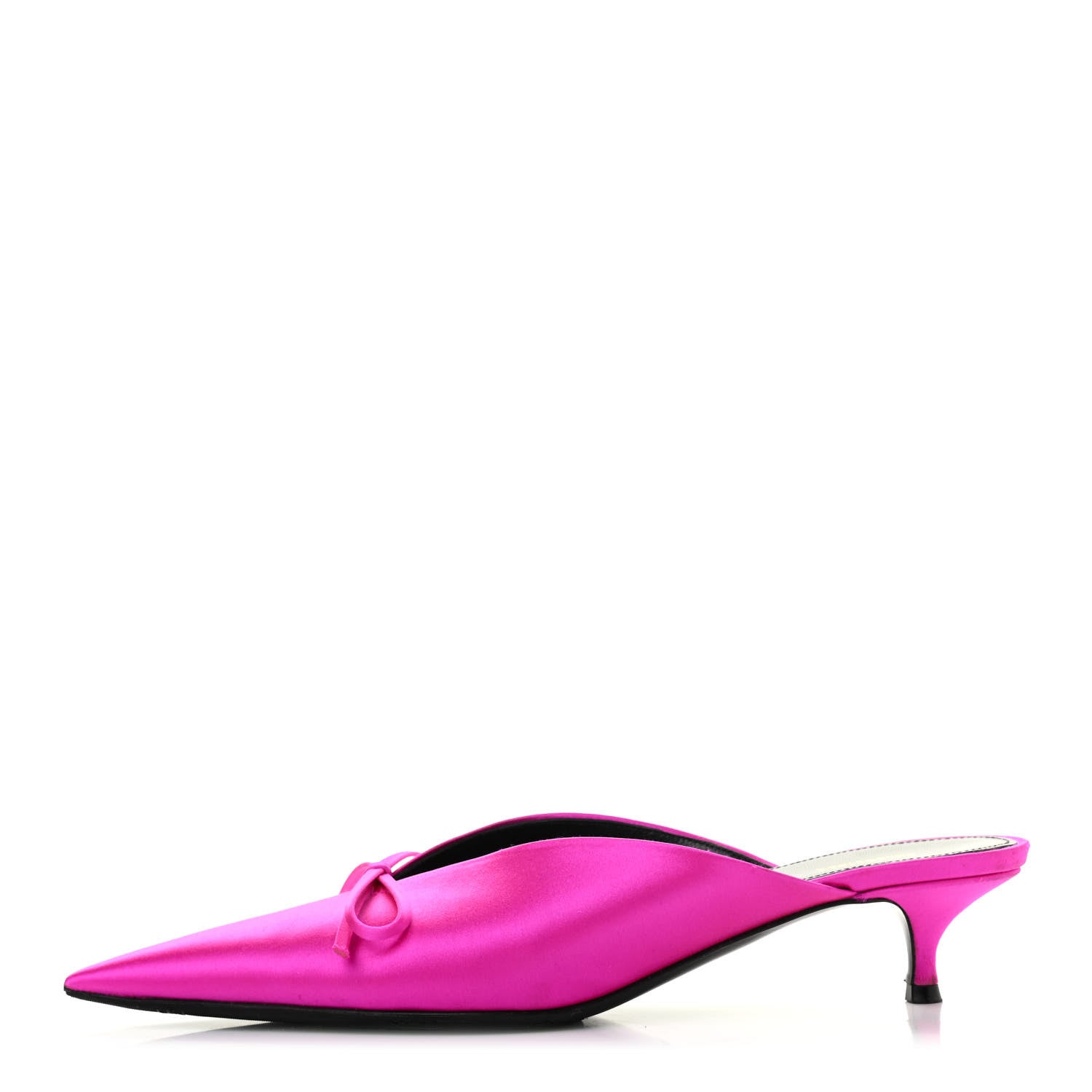 Balenciaga Satin Pointed Toe Knife 40mm Mules 38.5 Rose Fuchsia 1 of 11