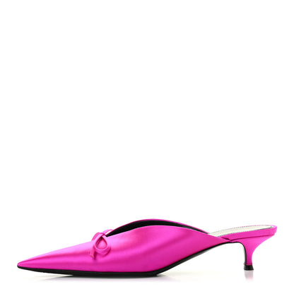 Balenciaga Satin Pointed Toe Knife 40mm Mules 38.5 Rose Fuchsia 1 of 11