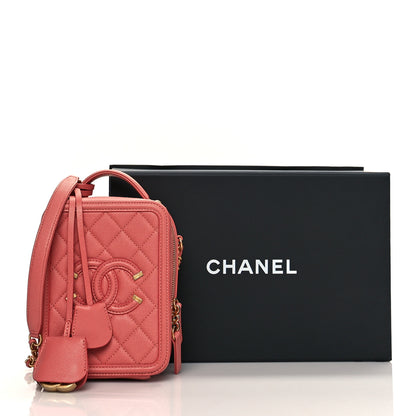 Chanel Caviar Quilted CC North South Filigree Vanity Case Pink 10 of 10