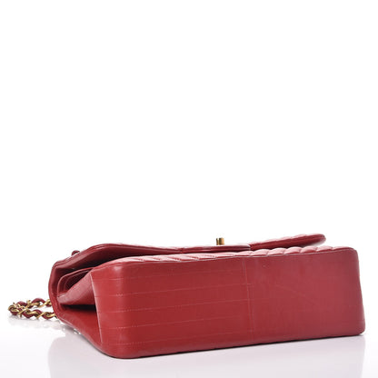 Chanel Lambskin Chevron Quilted Jumbo Double Flap Dark Red 5 of 15