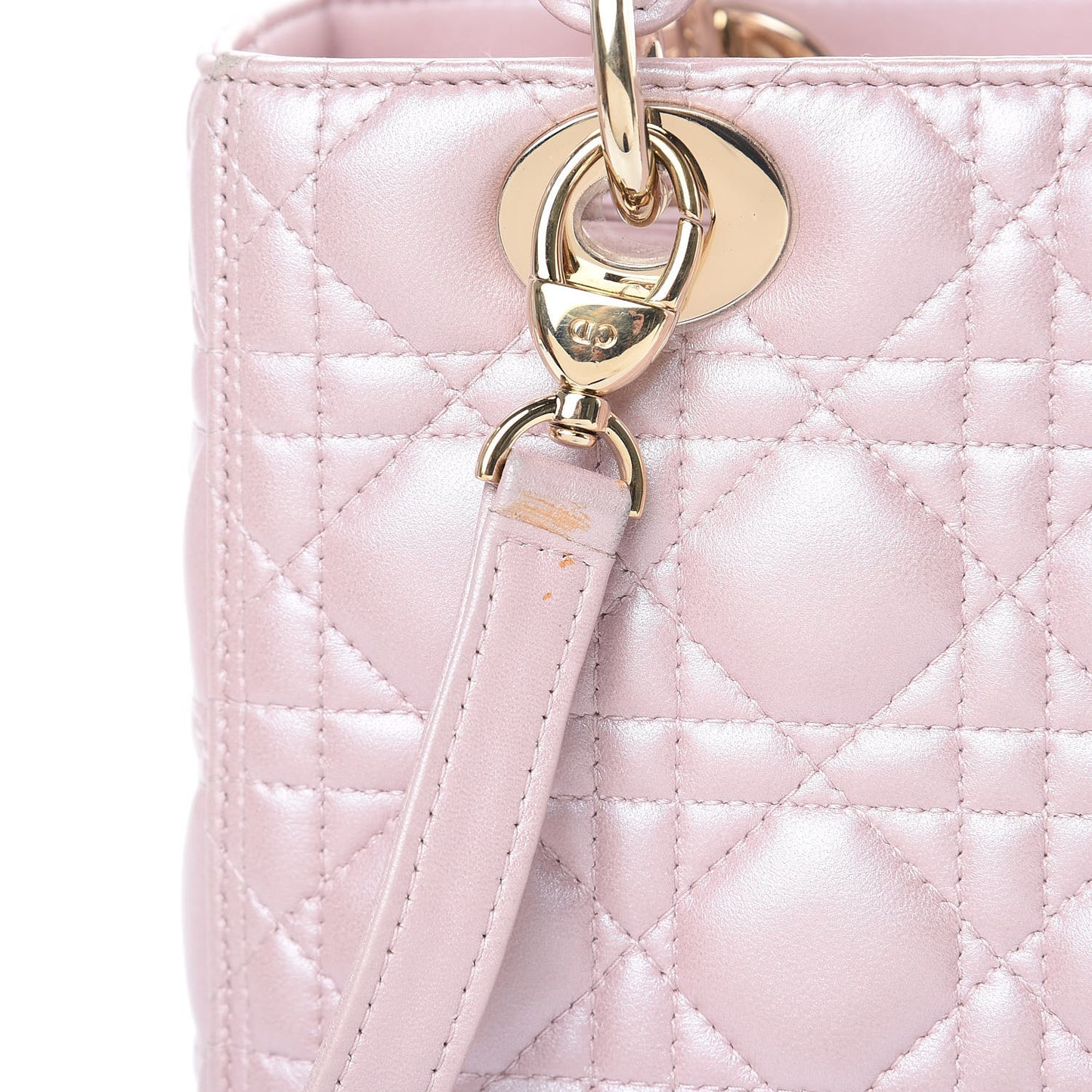 Pearly Lambskin Cannage Medium Lady Dior Lotus