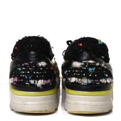 Chanel Tweed Lambskin Runway Sneakers 40 Black Multicolor 6 of 15