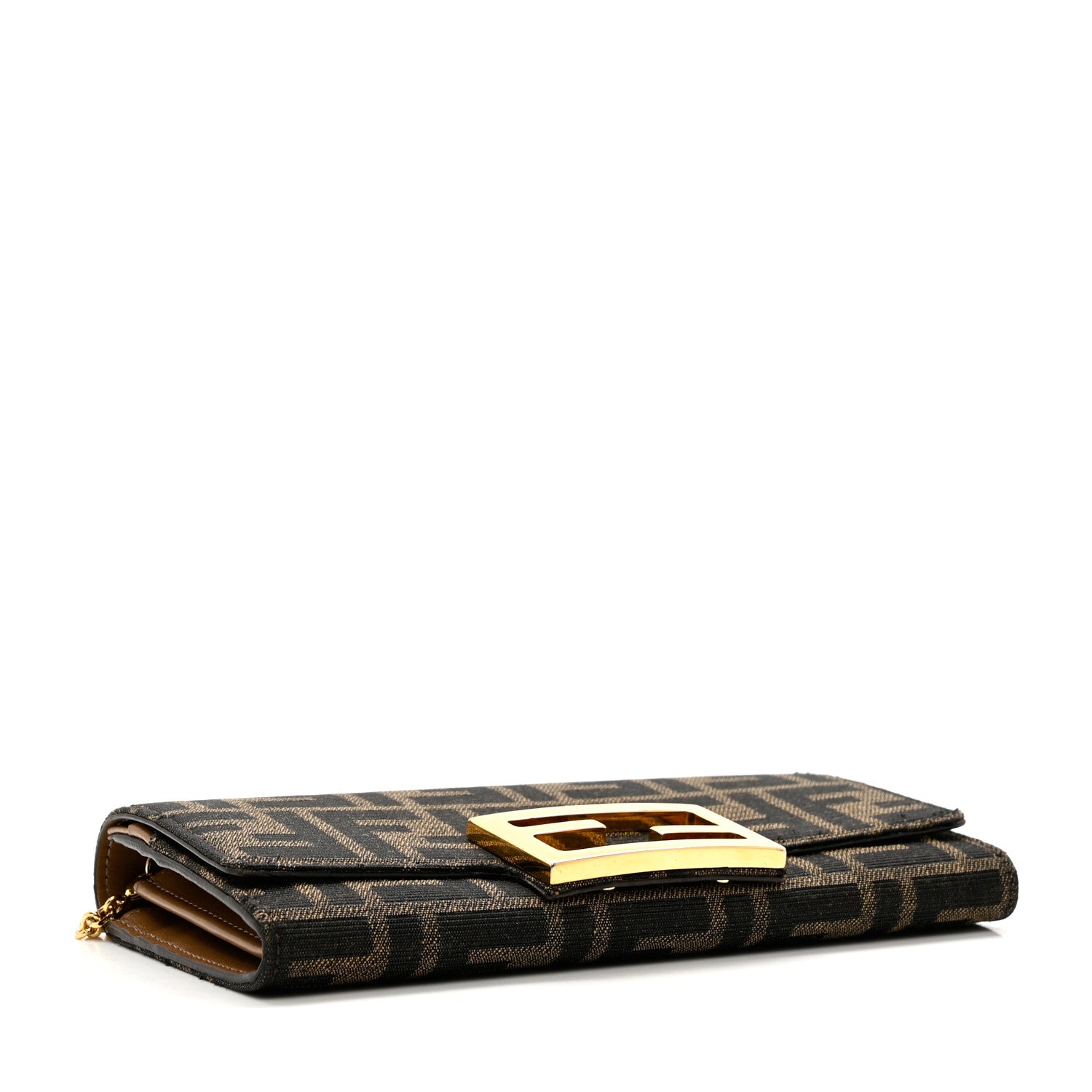 Fendi Zucca Vitello Continental Wallet On Chain Tobacco 4 of 6