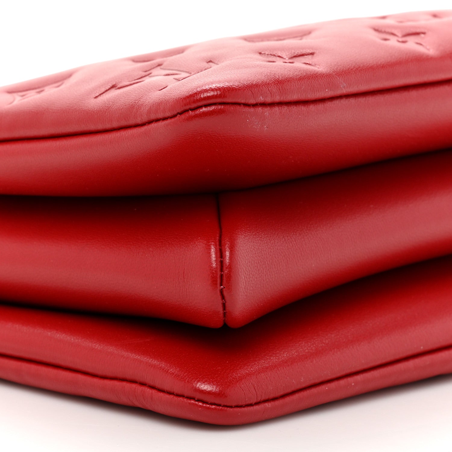 Louis Vuitton Mother of Pearl Lambskin Embossed Monogram Coussin BB Red Green 10 of 15