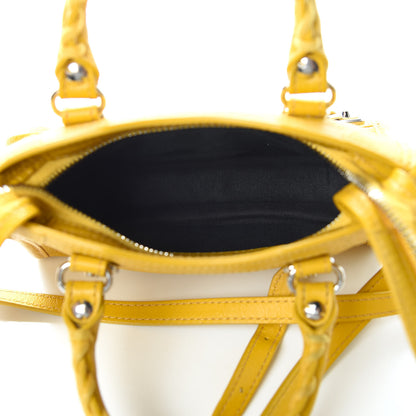 Balenciaga Chevre Silver Metallic Edge Hardware Nano City Jaune Epi 5 of 11