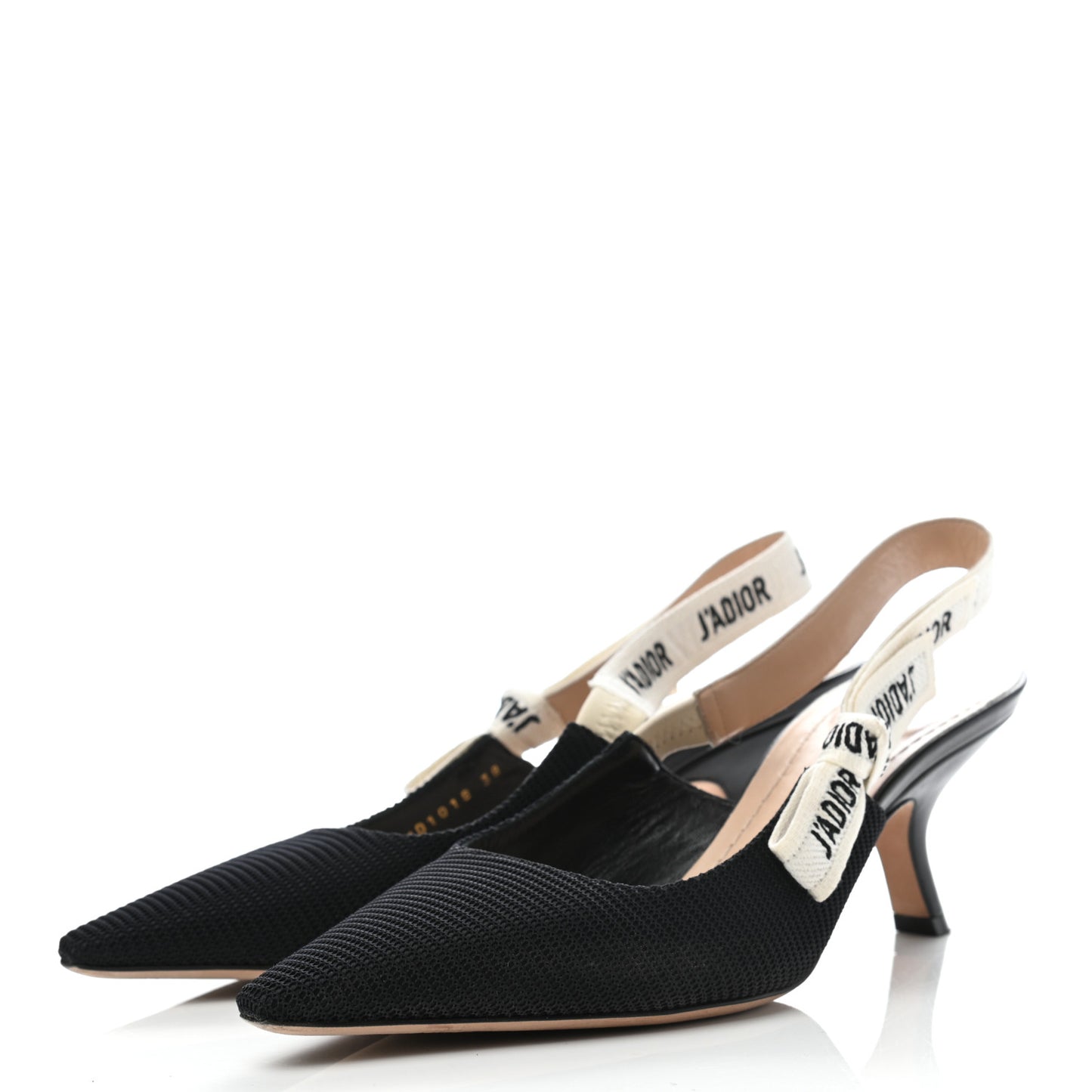 Technical Canvas Ribbon J Adior Slingback 65mm Pumps 38 Black