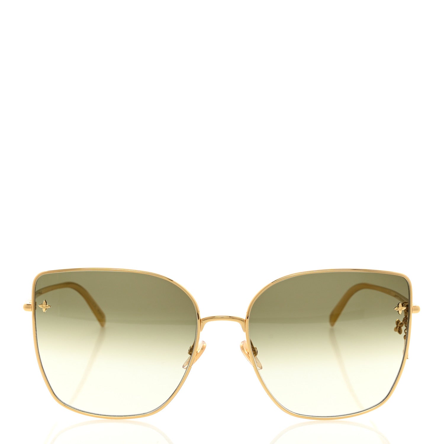 Louis Vuitton Metal LV Charm Cat Eye Sunglasses Z1720U Gold 3 of 9