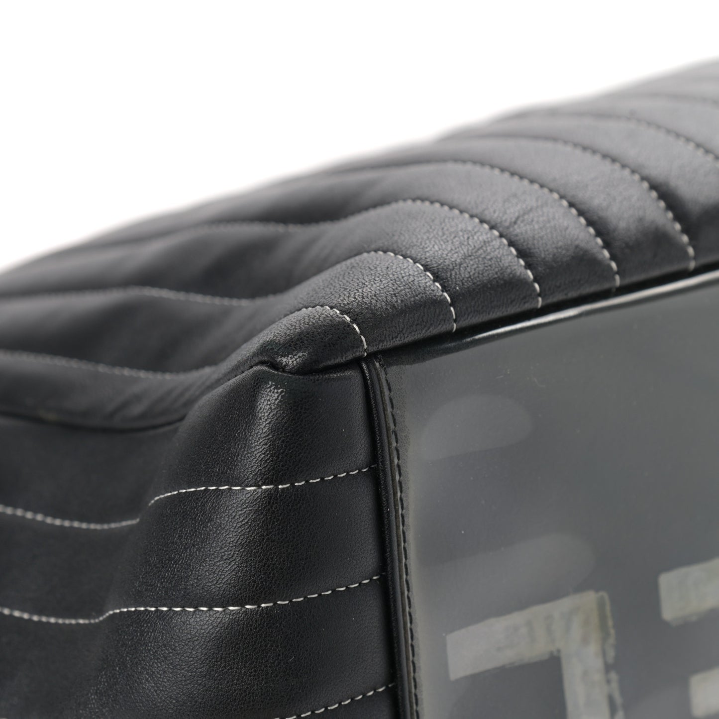 Lambskin Vertical Quilted Large Mademoiselle Tote Black