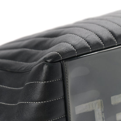 Chanel Lambskin Vertical Quilted Large Mademoiselle Tote Black 10 of 15