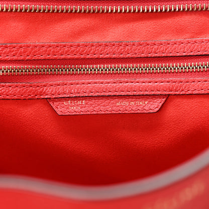 Celine Drummed Calfskin Mini Luggage Coquelicot 5 of 10