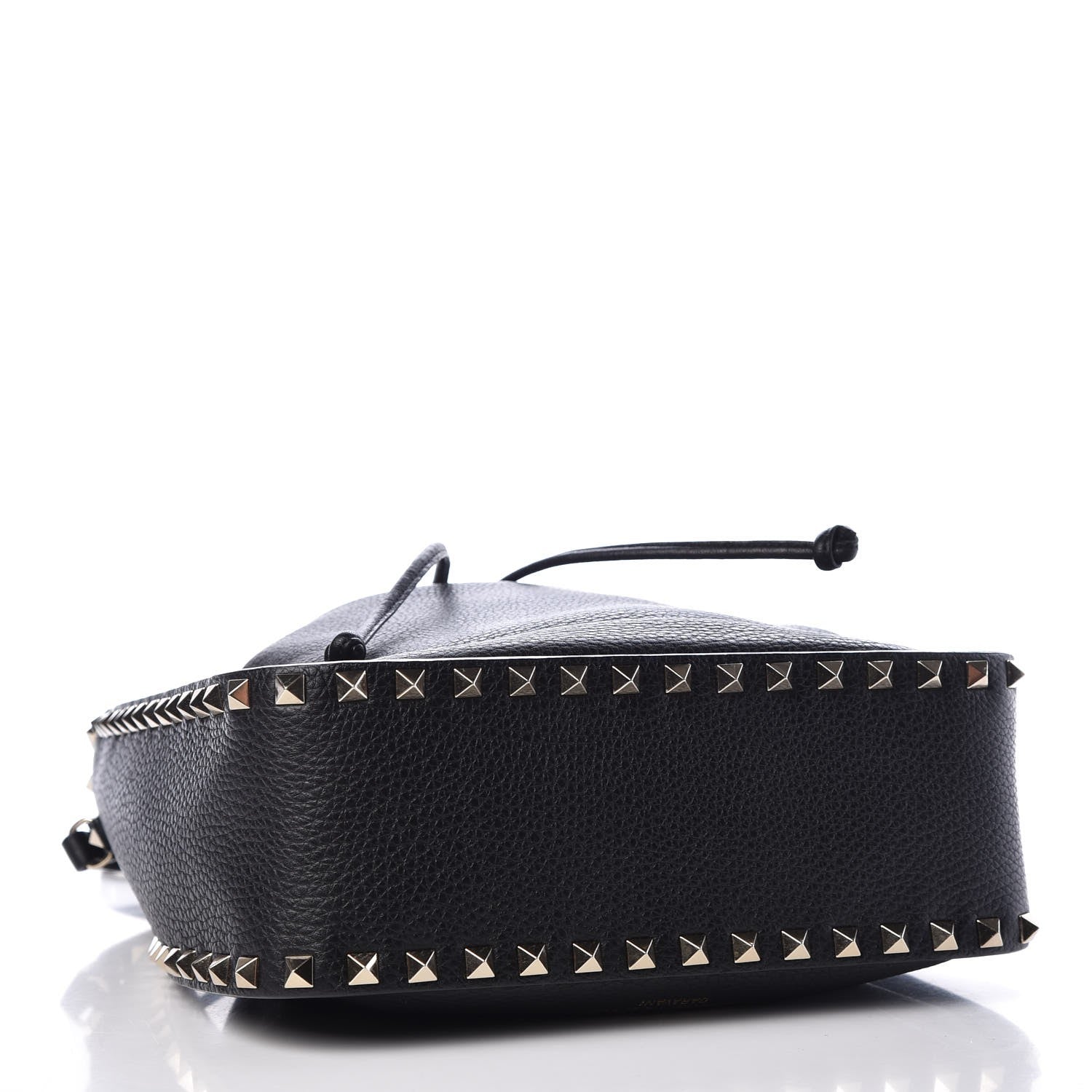 Valentino Garavani Grained Calfskin Rockstud Bucket Bag Black 4 of 7