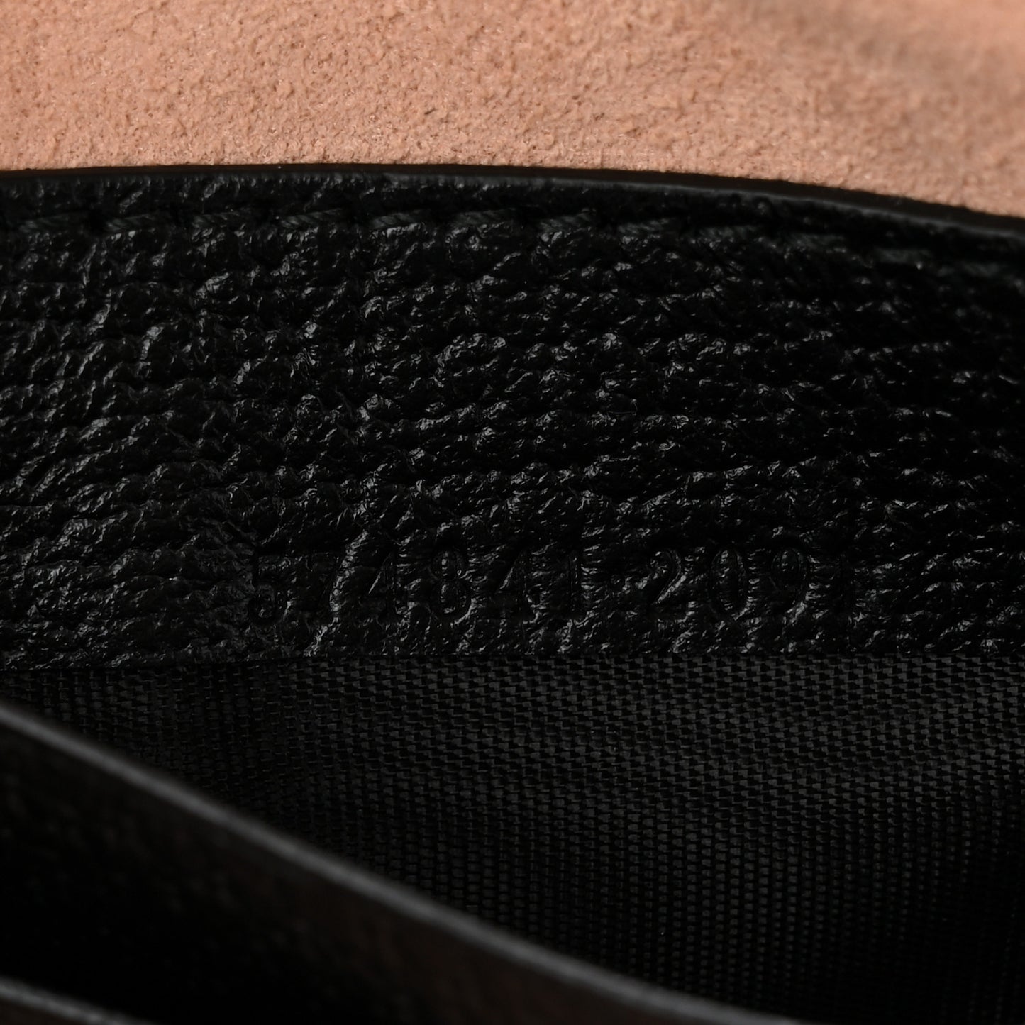 Textured Calfskin Web Ophidia Round Wrist Wallet Black