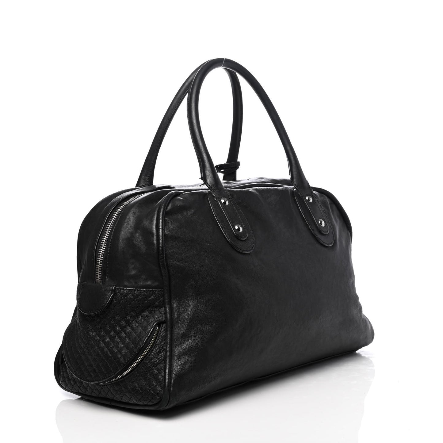 Calfskin Large Bowler Black