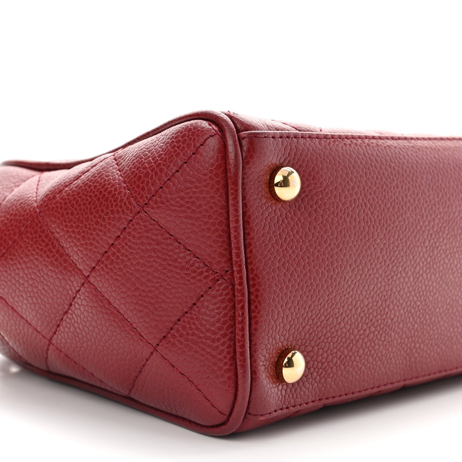 Chanel Caviar Quilted Small Bowler Dark Red 9 of 10