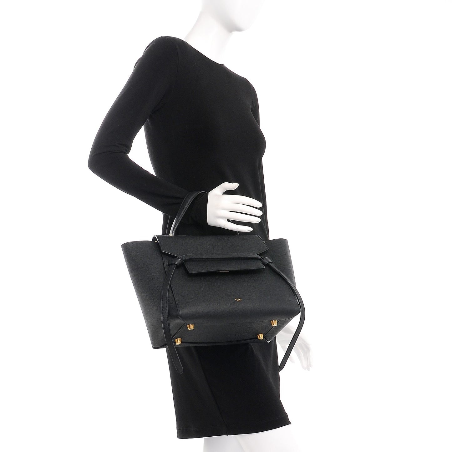 Grained Calfskin Mini Belt Bag Black