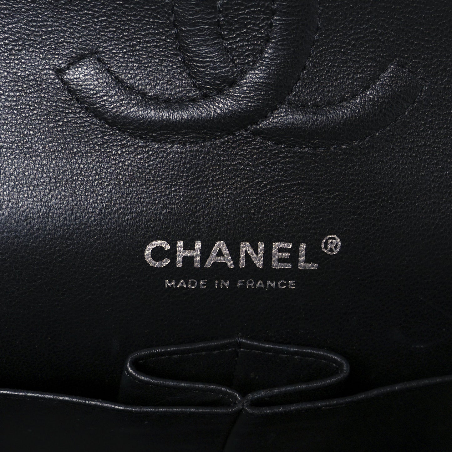 Patent Quilted Medium Double Flap Black