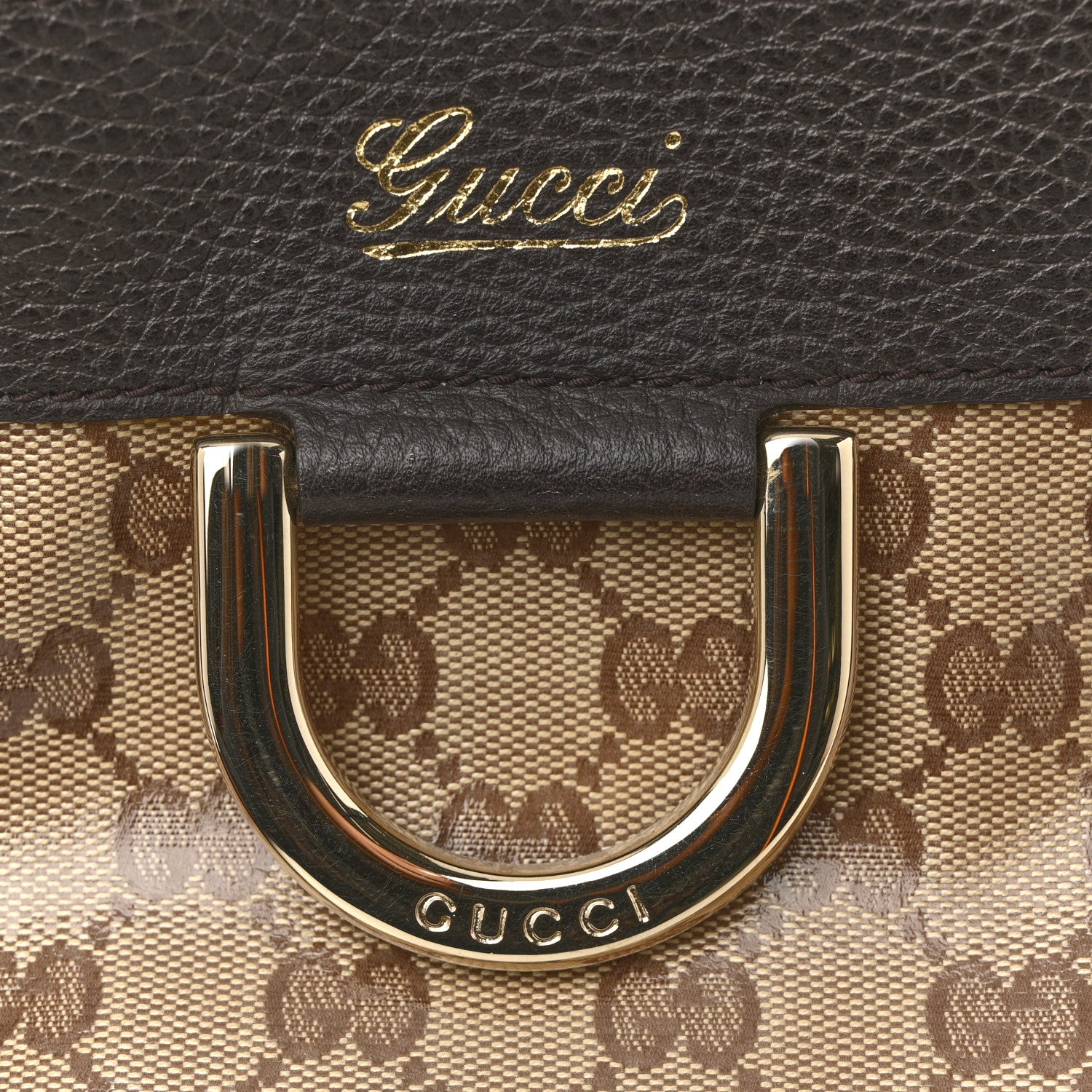 Gucci Crystal Monogram D Ring Tote Dark Brown 11 of 15
