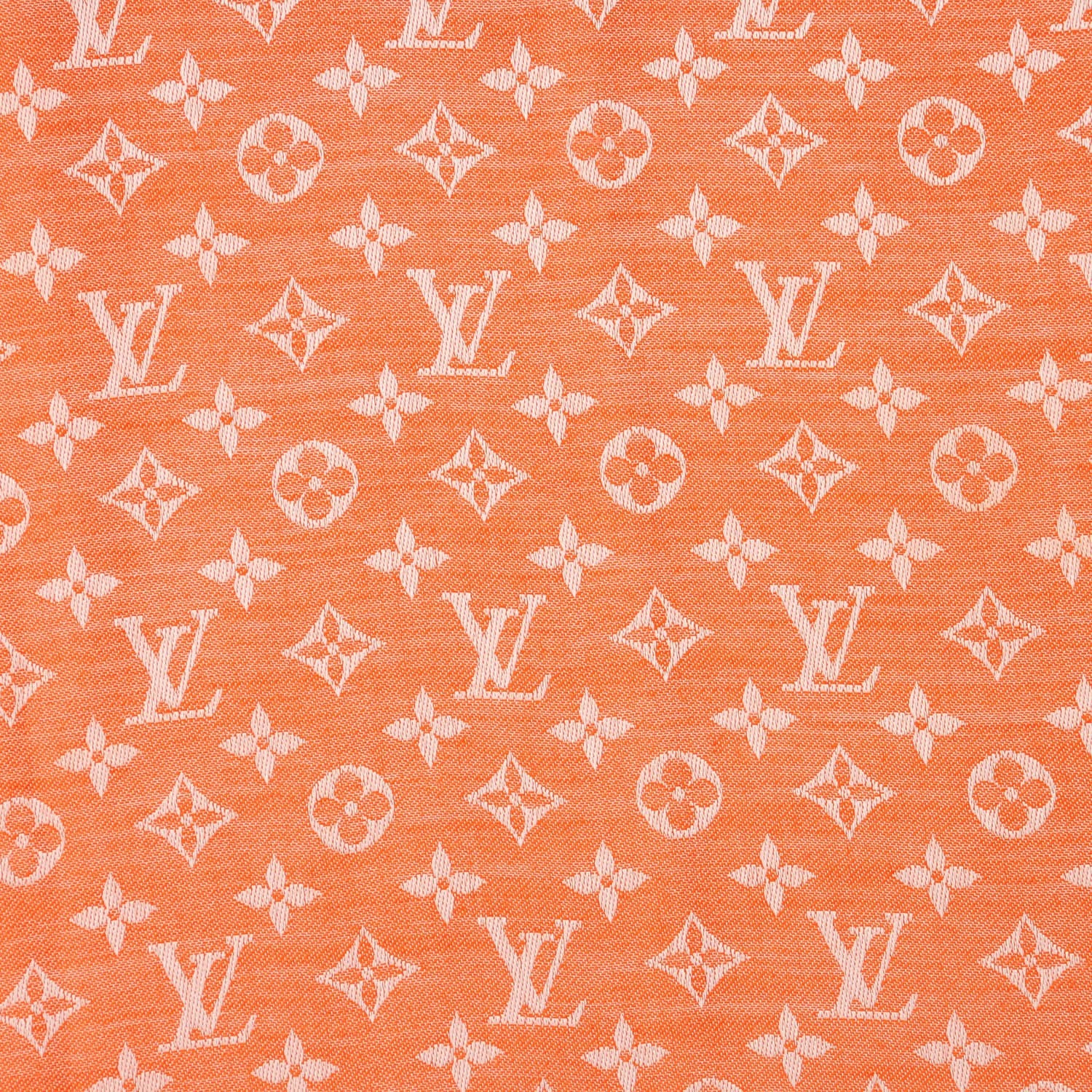 Louis Vuitton Wool Silk Monogram Denim Shawl Piment 1 of 5