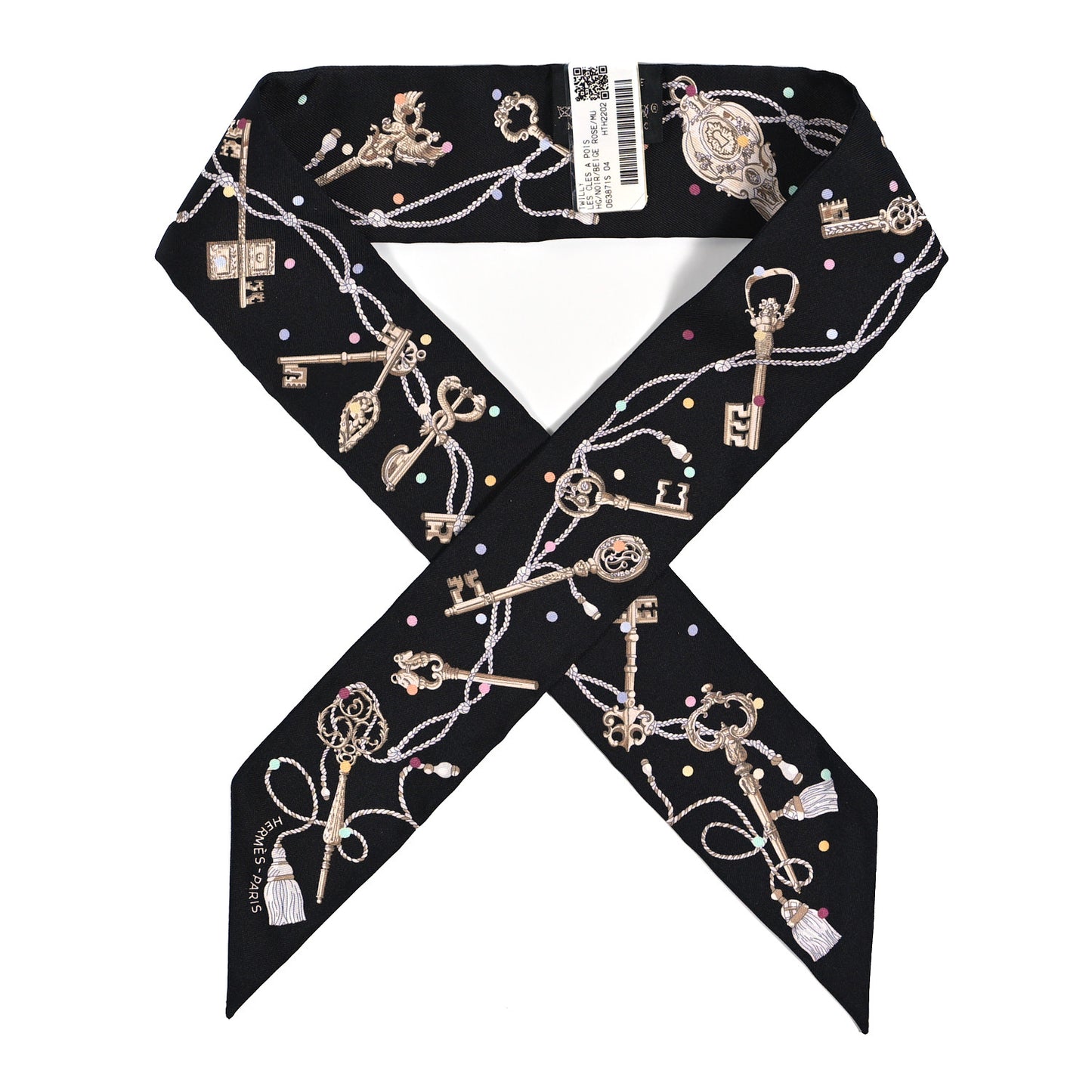 Silk Les Cles A Pois Twilly Black Beige Rose Multicolor