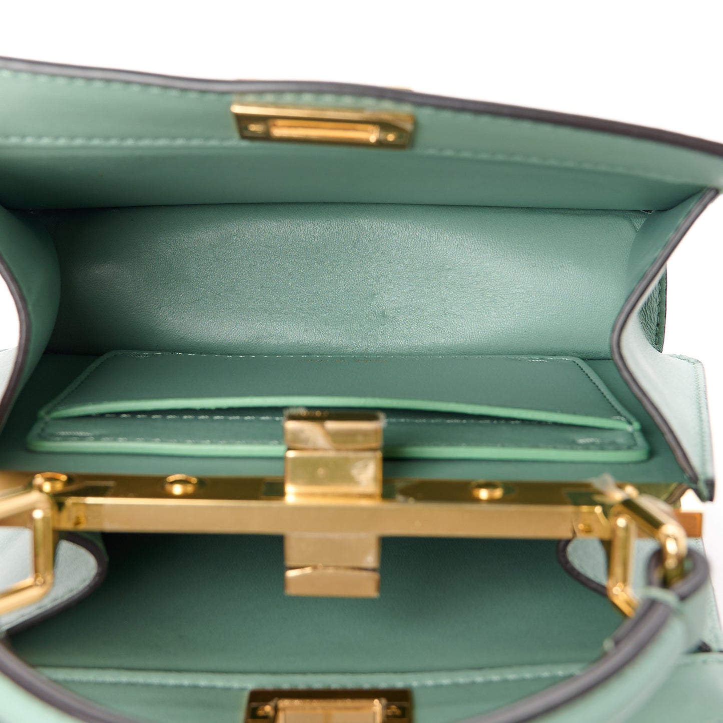 Shiny Nappa Petite Peekaboo I SEE U Satchel Menta
