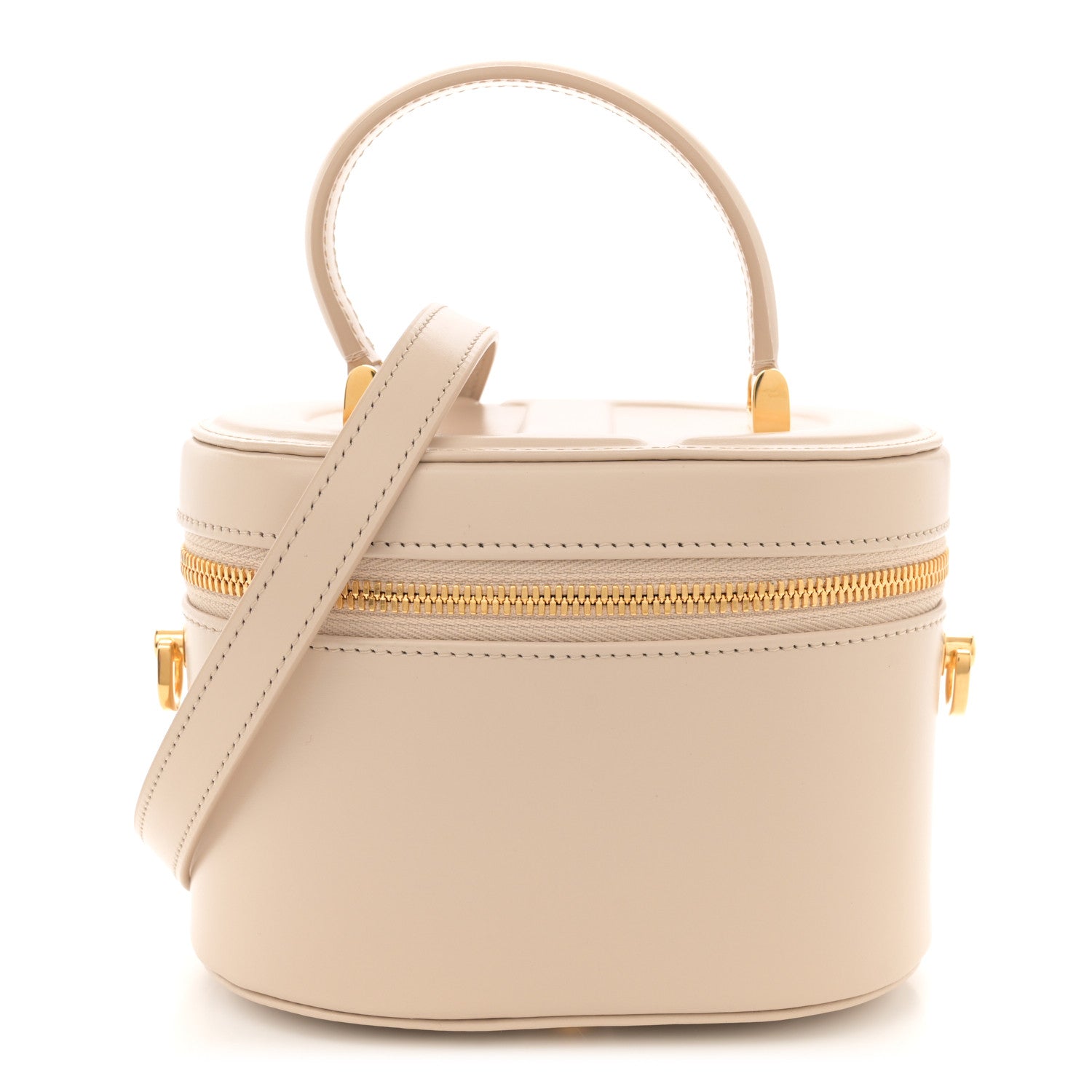 Christian Dior Calfskin Signature CD Vanity Case Caramel Beige 1 of 10