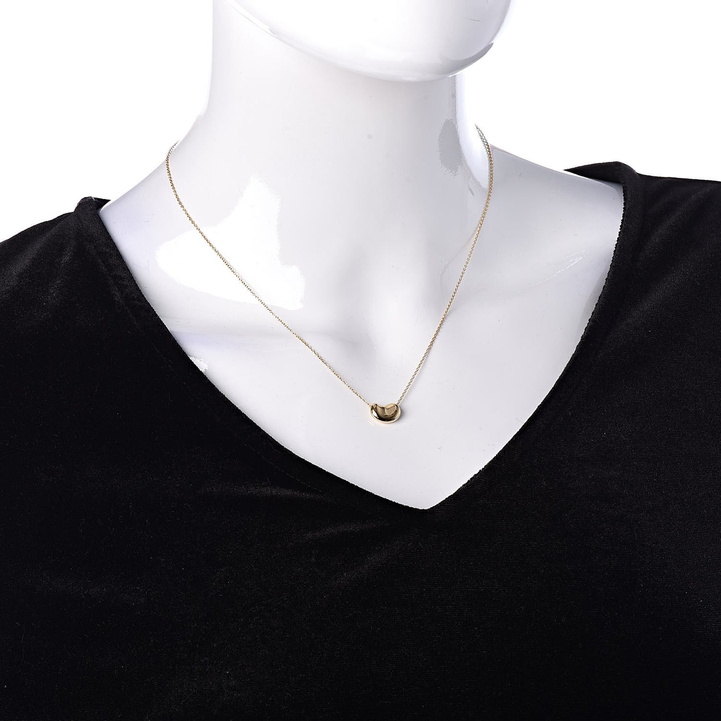 18K Yellow Gold 11mm Elsa Peretti Bean Pendant Necklace