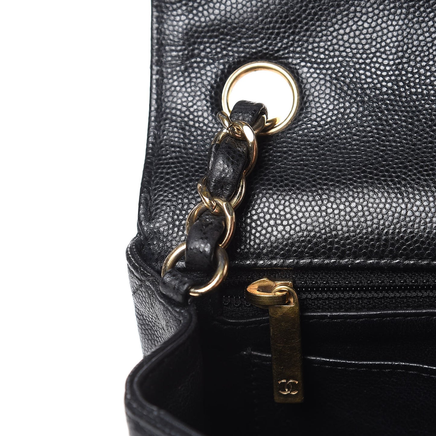 Caviar Quilted Mini Rectangular Flap Black