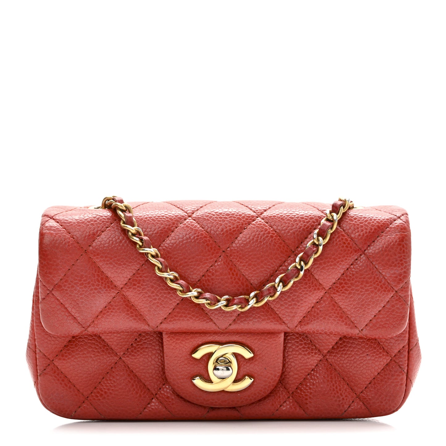 Caviar Quilted Extra Mini Flap Red