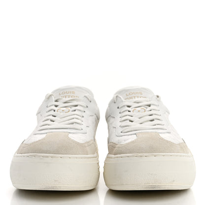 Louis Vuitton Calfskin Embossed LV Groovy Platform Sneakers 38 White 3 of 12