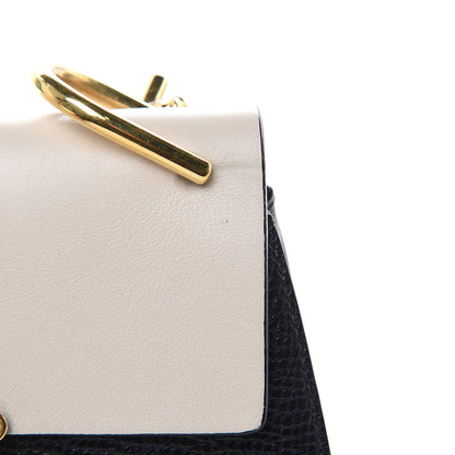 Chloe Grained Calfskin Lambskin Mini Bi-Color Drew Shoulder Bag Black Powder Beige 7 of 12