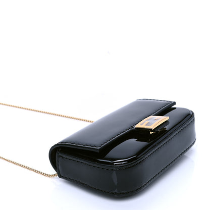 Fendi Vitello Vernice Mou Nano Baguette Belt Charm Black 3 of 4