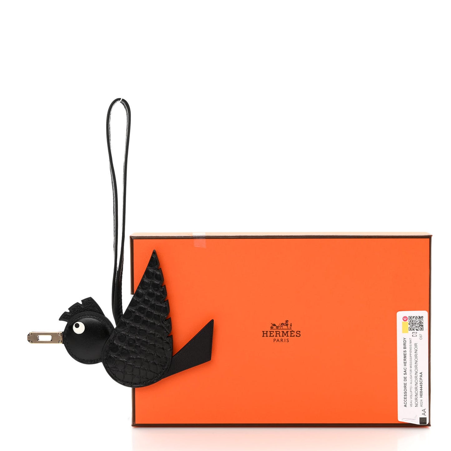 Swift Alligator Birdy Bag Charm Black