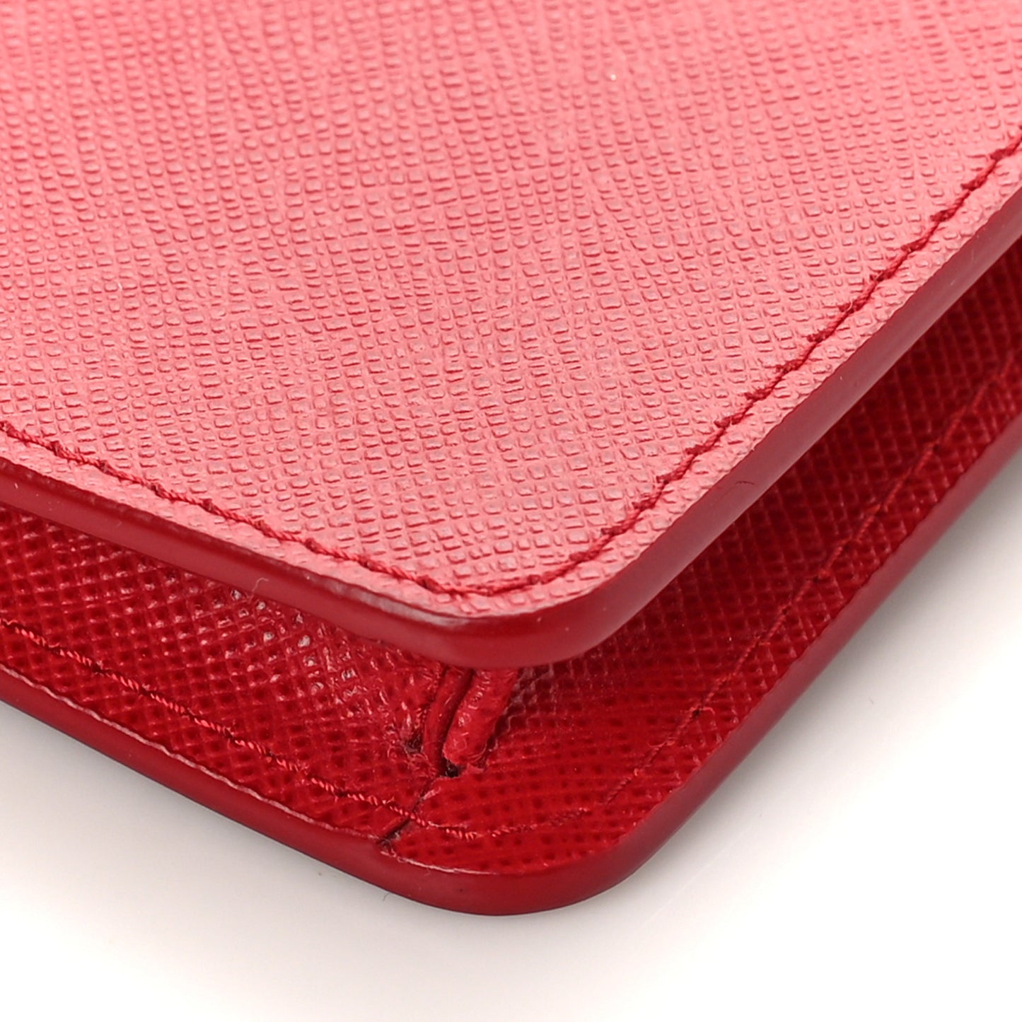 Saffiano Metal Mini Chain Wallet Fuoco