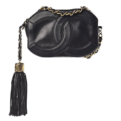 Chanel Lambskin Quilted CC Tassel Crossbody Black 1 of 18
