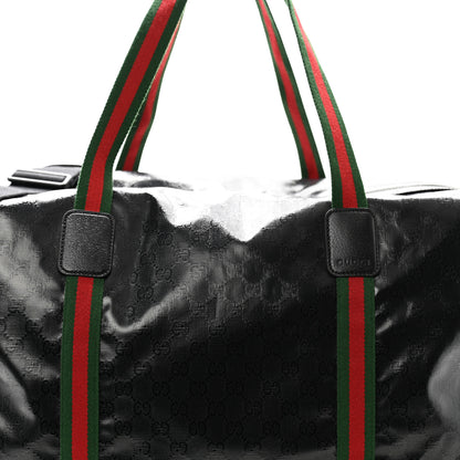 Gucci Crystal Monogram Web Large Duffle Bag Black 6 of 9
