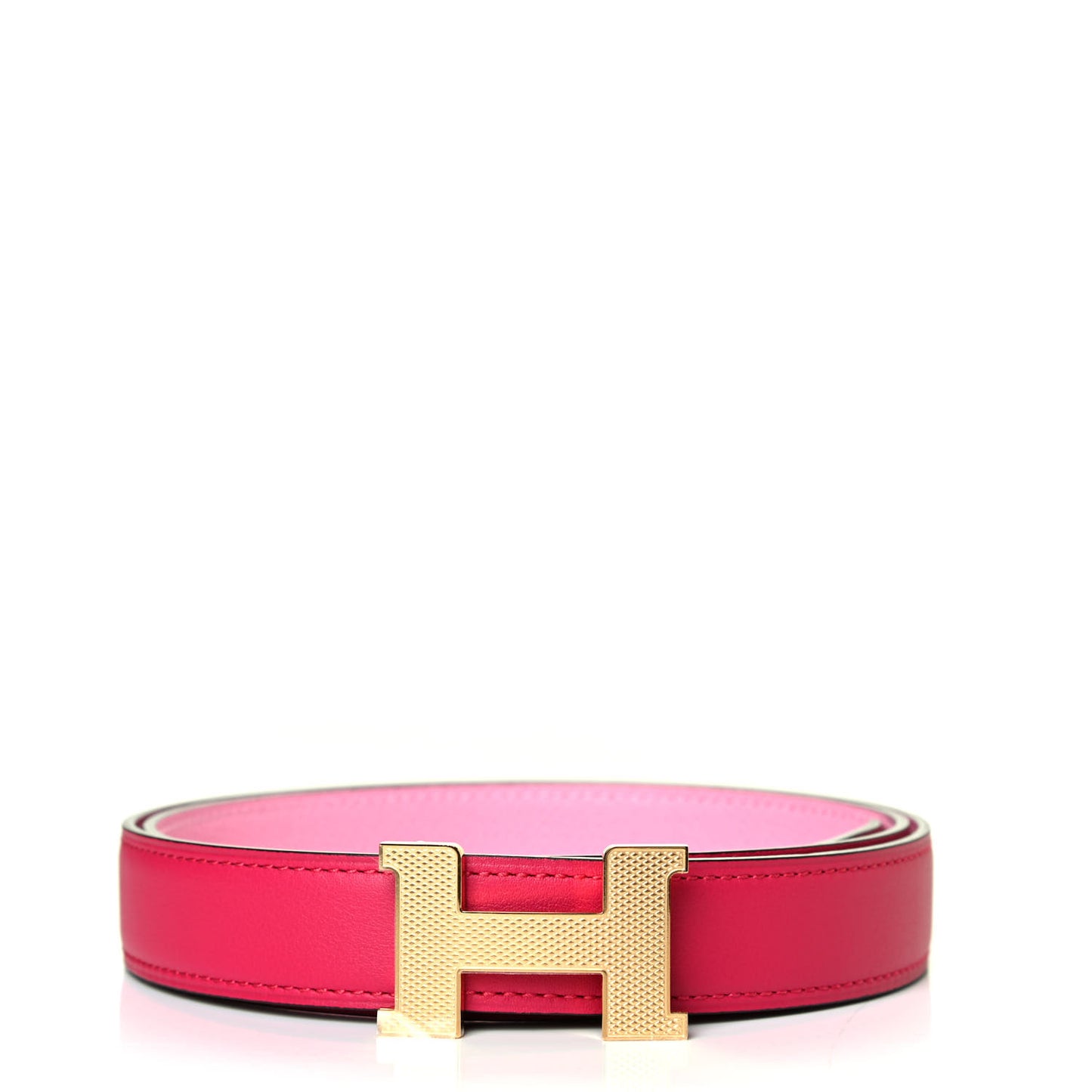 Swift Epsom 24mm Mini Constance Guilloche H Belt 80 Framboise 5P Pink