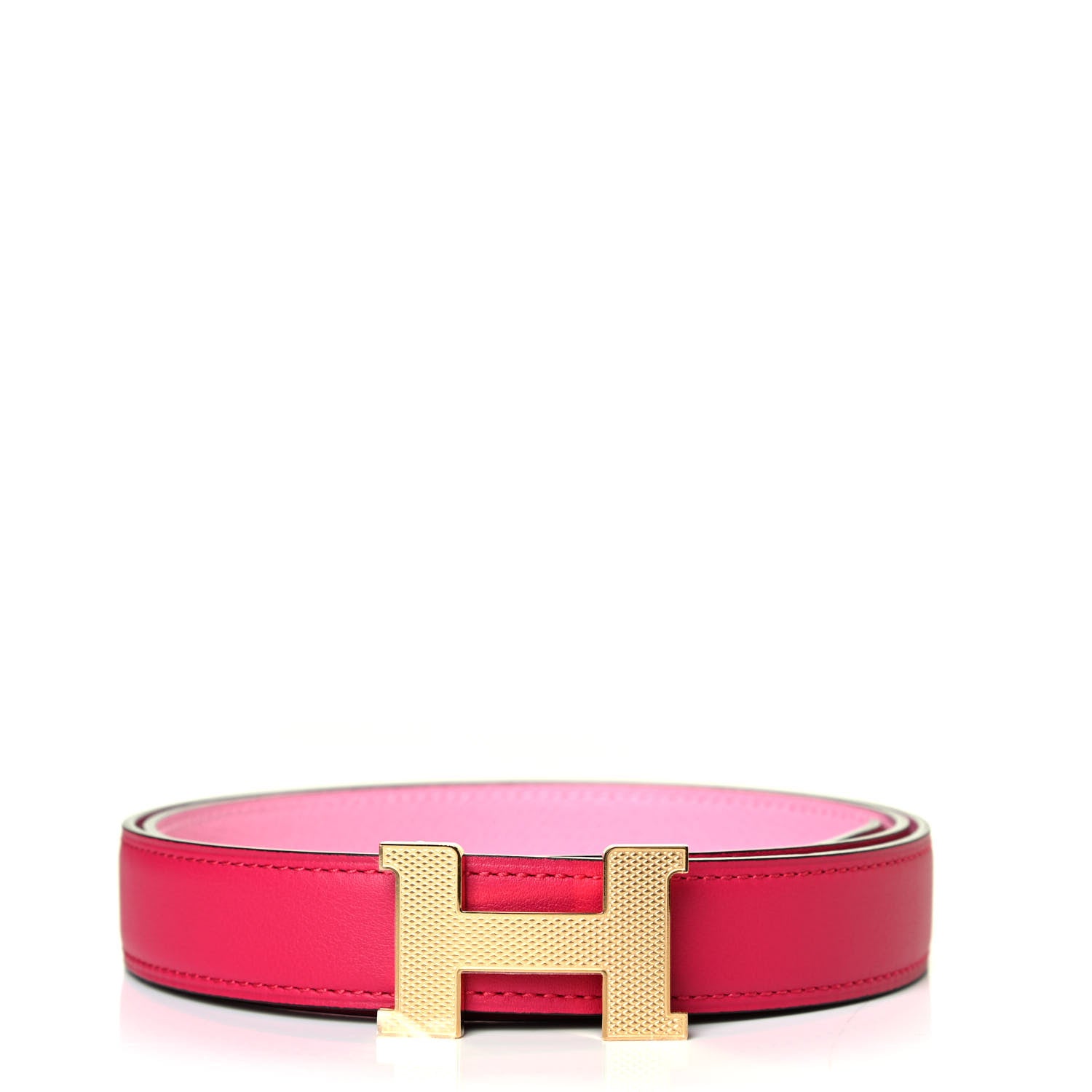 Hermes Swift Epsom 24mm Mini Constance Guilloche H Belt 80 Framboise 5P Pink 1 of 4