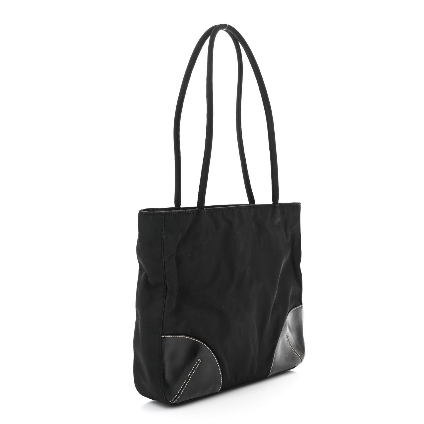Tessuto Nylon Caflskin Shopping Tote Black